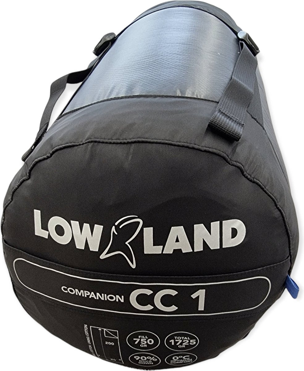  LOWLAND OUTDOOR® Donzen Slaapzak - CC 1 - 200 X 80 Cm - 1725 Gr - 0°C - Katoen