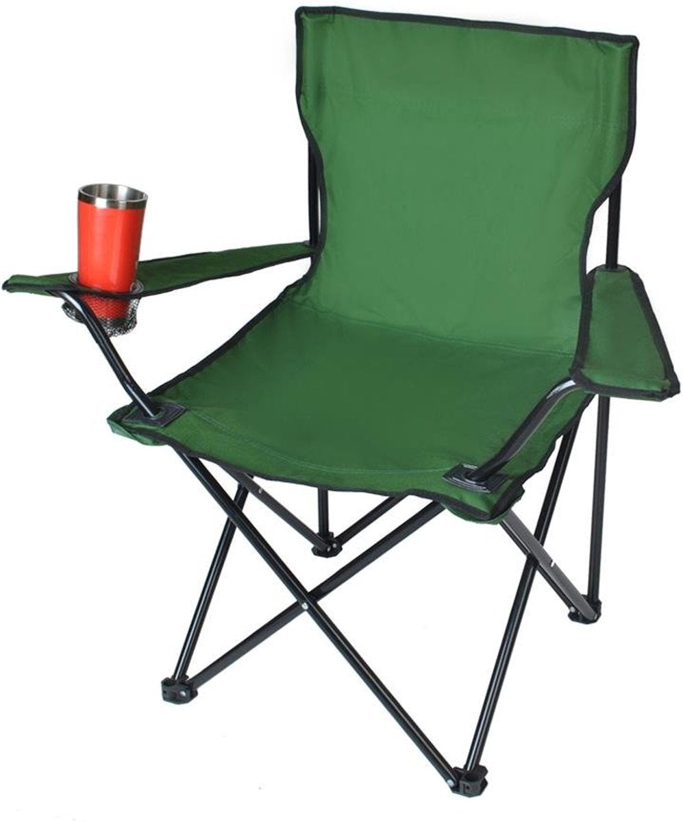  Campingstoel - Inklapbaar Visstoel - Vouwstoel - Comfortabel - Opvouwbaar Stoel - Max. 120 KG - Groen - Rheme