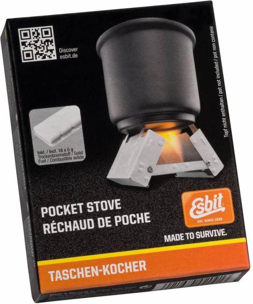  Esbit Brander Pocket Stove S - Incl 16x5 Gr Esbit Blokjes - Compact